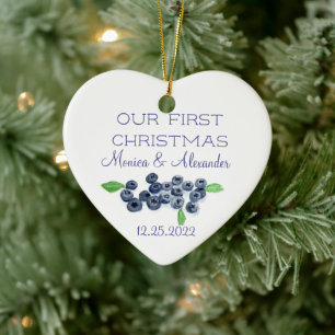 Blaubeeren Blaubeer Früchte Hochzeit Weihnachten Keramik Ornament