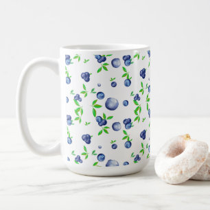 Blaubeeren, Blaubeere, Wasserfarbe, Früchte Kunst  Kaffeetasse