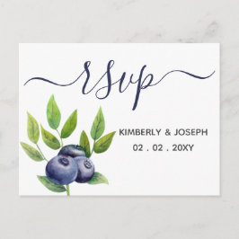 Blaubeeren-Blaubeeren-Hochzeit Rsvp Einladungspostkarte
