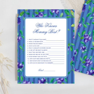 Blaubeeren, die Mommy Best Baby Shower Game kennen
