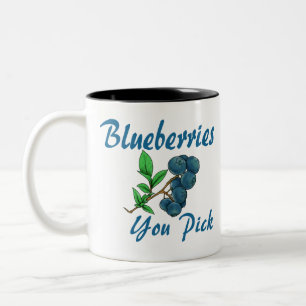Blaubeeren, die Sie auswählen Zweifarbige Tasse