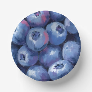 Blaubeeren Frucht Aquarell Gemalt Pappteller