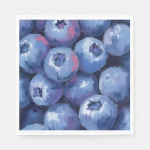 Blaubeeren Frucht Aquarell Gemalt Serviette