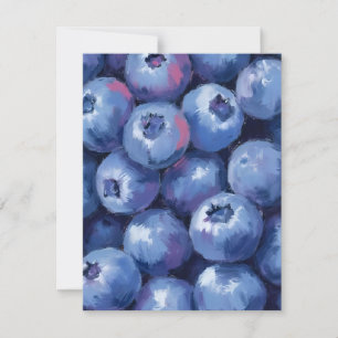 Blaubeeren Frucht Aquarellmalerei Dankeskarte