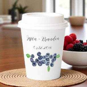 Blaubeeren Frucht Blaubeere Aquarell Hochzeit Pappbecher