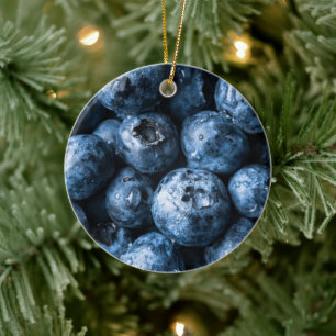 Blaubeeren Früchte Keramik Ornament