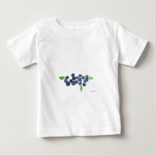 Blaubeeren Früchte Küche Wasserfarbe Essen rustika Baby T-shirt