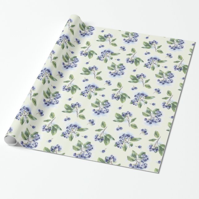 Blaubeeren Geschenkpapier (Ungerollt)