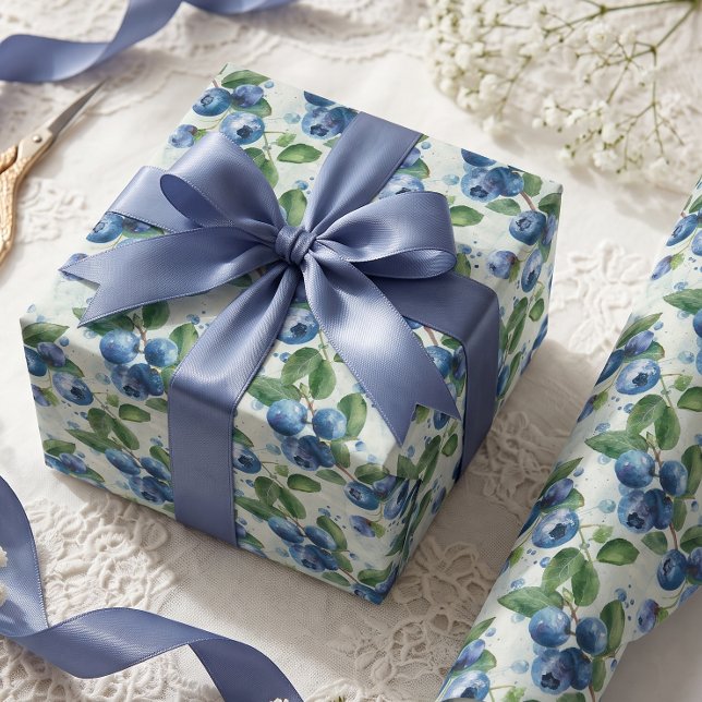 Blaubeeren Geschenkpapier (elegant blueberry vintage gift wrapping paper )
