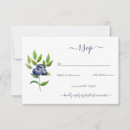Blaubeeren-Hochzeit RSVP Karte