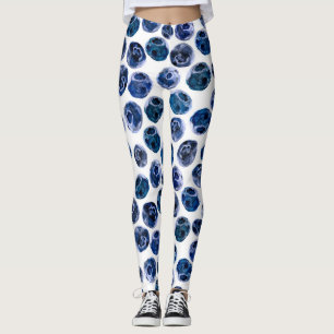 Blaubeeren: illustrierte Wasserfarbe. Leggings
