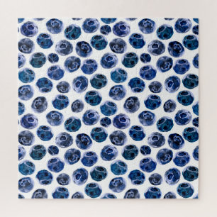 Blaubeeren: illustrierte Wasserfarbe. Puzzle