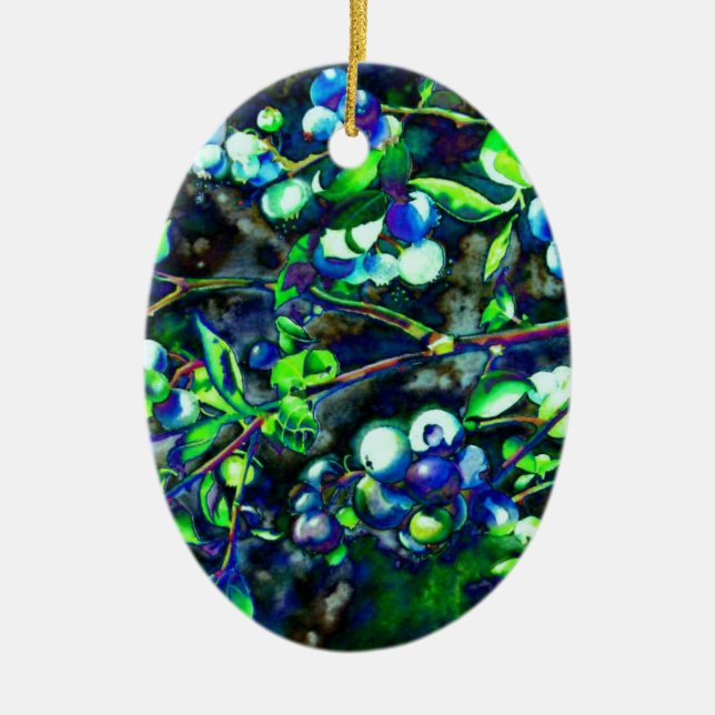 Blaubeeren Keramik Ornament (Vorne)
