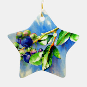 Blaubeeren Keramik Ornament
