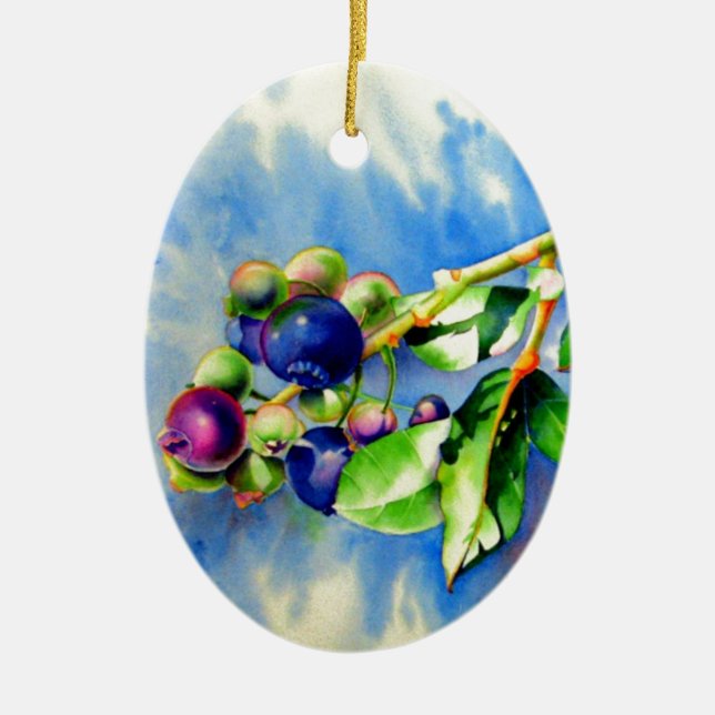 Blaubeeren Keramik Ornament (Vorne)