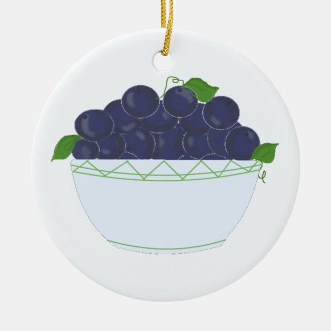 Blaubeeren Keramik Ornament (Vorne)