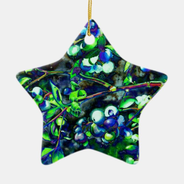 Blaubeeren Keramikornament (Vorne)