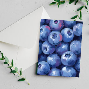Blaubeeren   Obst Aquarell Gemalte Karte