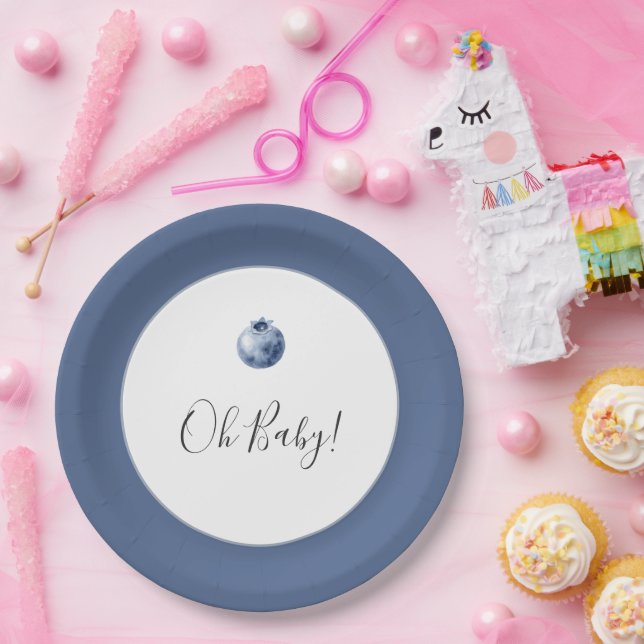 Blaubeeren Obst Baby Shower  Pappteller (Party)