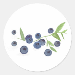 Blaubeeren Obst Küche Wasserfarbe rustikaler Chic Runder Aufkleber