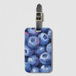 Blaubeeren | Obst Wasserfarbe Gemalt Gepäckanhänger