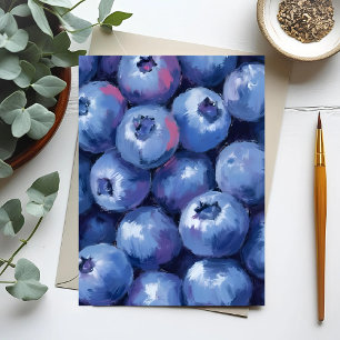 Blaubeeren   Obst Wasserfarbe Gemalt Postkarte