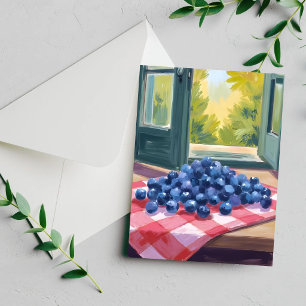 Blaubeeren pflückende Frucht Aquarell-Malerei Kart
