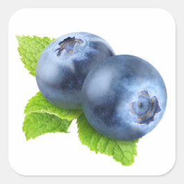 Blaubeeren Quadratischer Aufkleber