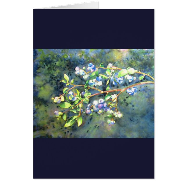 Blaubeeren, romantische Früchte Aquarellmalerei (Vorne)