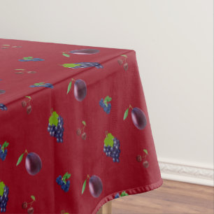 Blaubeeren, Trauben und violette Früchte auf Burgu Tischdecke
