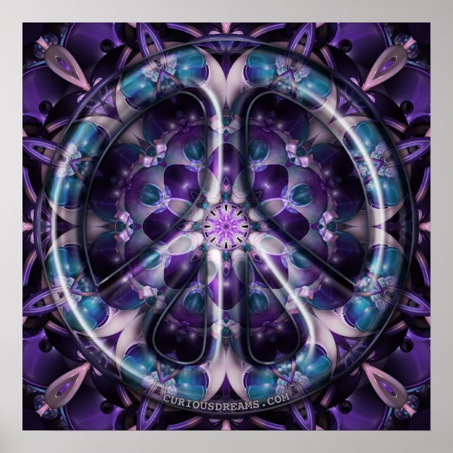 Blaubeeren und Creme Peace Poster (Vorne)