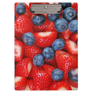 Blaubeeren und Erdbeeren Klemmbrett