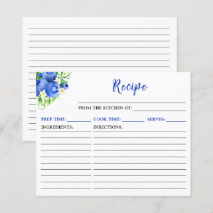 Blaubeeren- und Laub-Rezeptkarte