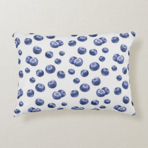 Blaubeeren Wasserfarbe Nahtlose Hand gezogen Dekokissen