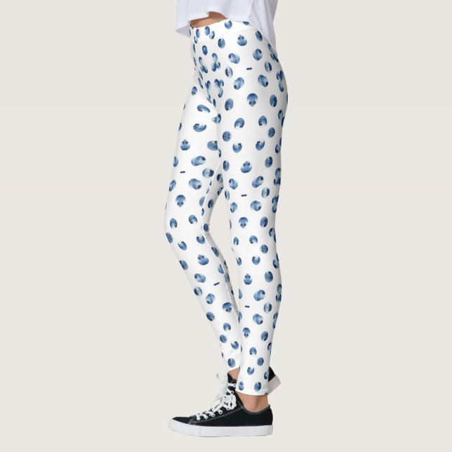 Blaubeeren Wasserfarben-Muster  Leggings (Links)