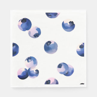 Blaubeeren Wasserfarbenmuster  Serviette