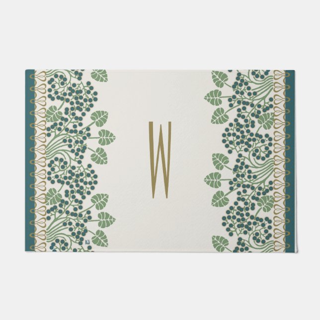 BlaubeerenNouveau Kunst-Deko-Tür-Matten Fußmatte (Vorderseite)