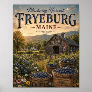 Blaubeerernte Fryeburg Maine Antike Farm Poster