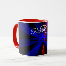 Blaubeerfarbene abstrakte geometrische Kaffeetasse