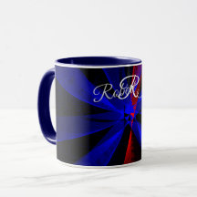 Blaubeerfarbene abstrakte geometrische Kaffeetasse
