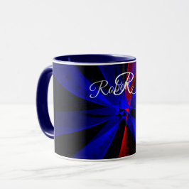 Blaubeerfarbene abstrakte geometrische Kaffeetasse