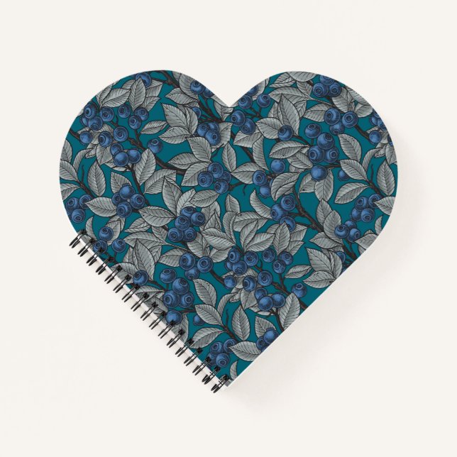 Blaubeergarten, blau und grau notizbuch (Vorderseite)