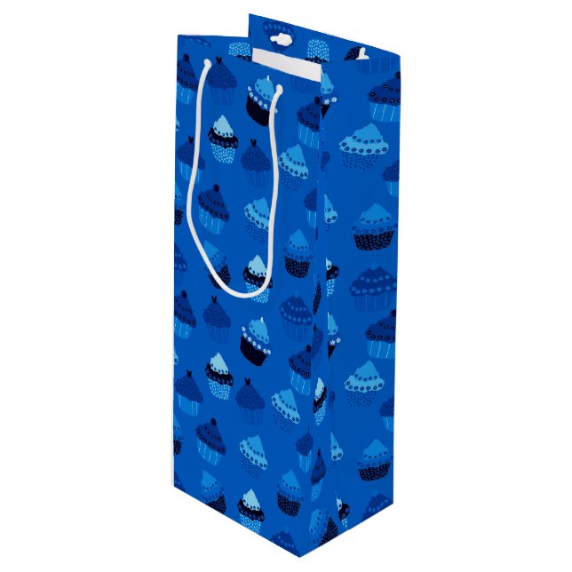 Blaubeerkuchen Geschenktüte Für Weinflaschen (Vorderseite Schrägansicht)