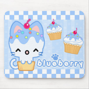 Blaubeerkuchen-Miezekatze Mousepad