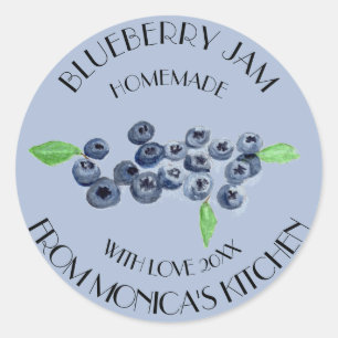 Blaubeermarmelade-Aquarell-Frucht-Küchenetikett Runder Aufkleber