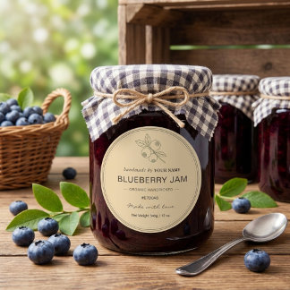 Blaubeermarmelade-Verpackung Glas Etikett Label Runder Aufkleber