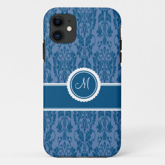 Blaubeermit Monogramm Damast iPhone 5 Fall 11 Hülle