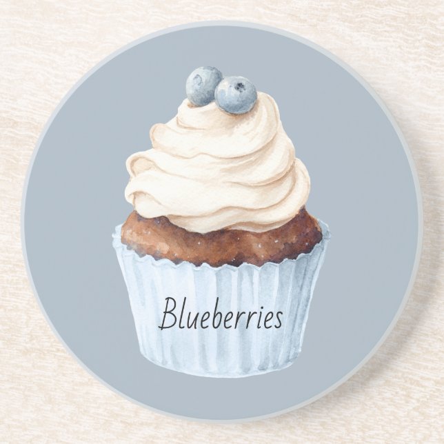 Blaubeermuffin Getränkeuntersetzer (Vorne)
