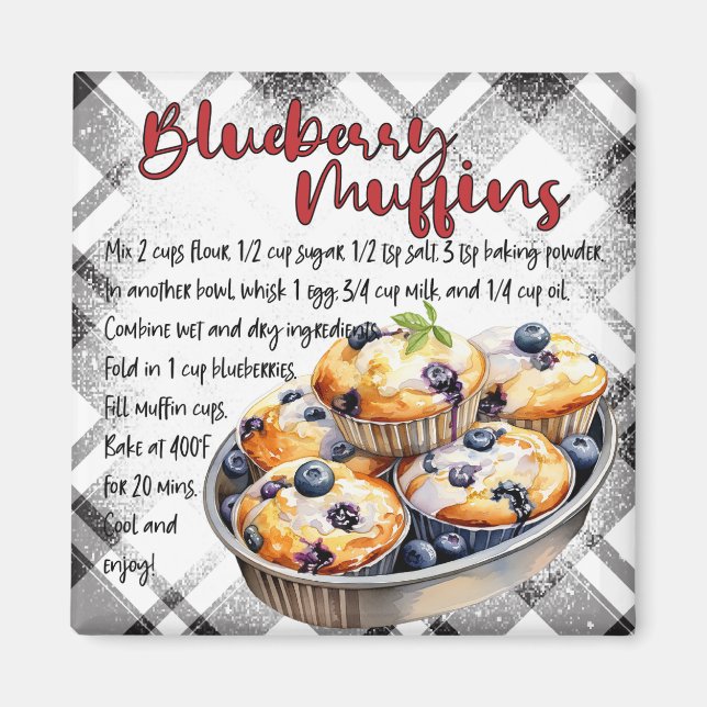 Blaubeermuffin-Rezept Magnet (Vorne)