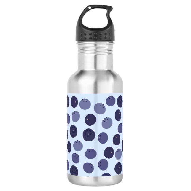 Blaubeermuster Edelstahlflasche (Vorderseite)